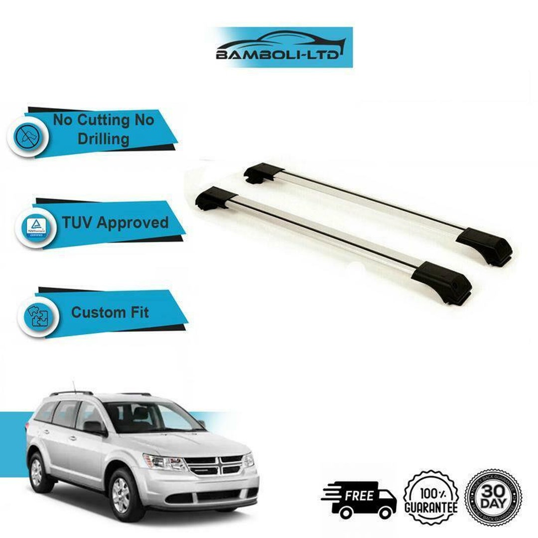 Fits Dodge Journey 2012 up Roof Rack Cross Bars Rails Alu Black