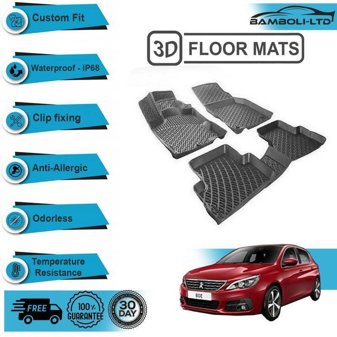 Buy 3d Molded Interior Car Floor Mat for Peugeot 308 2013 upblack