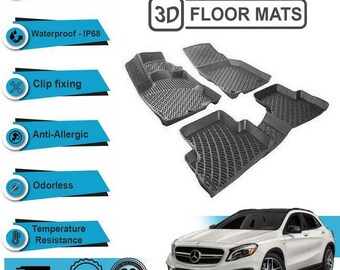 Floor Mats + Cargo Liner Fits Mercedes EQS 2020-2023 3D Waterproof Black Set, Size: One Size