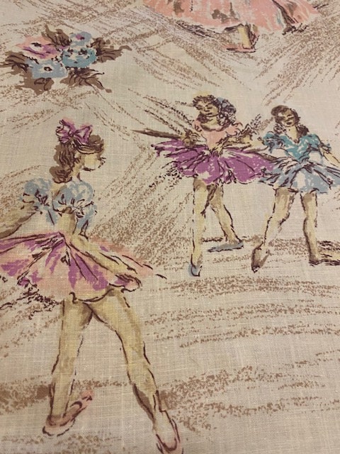 16.75 in W X 17.25 L Cotton Vintage Ballerina Fabric - Etsy