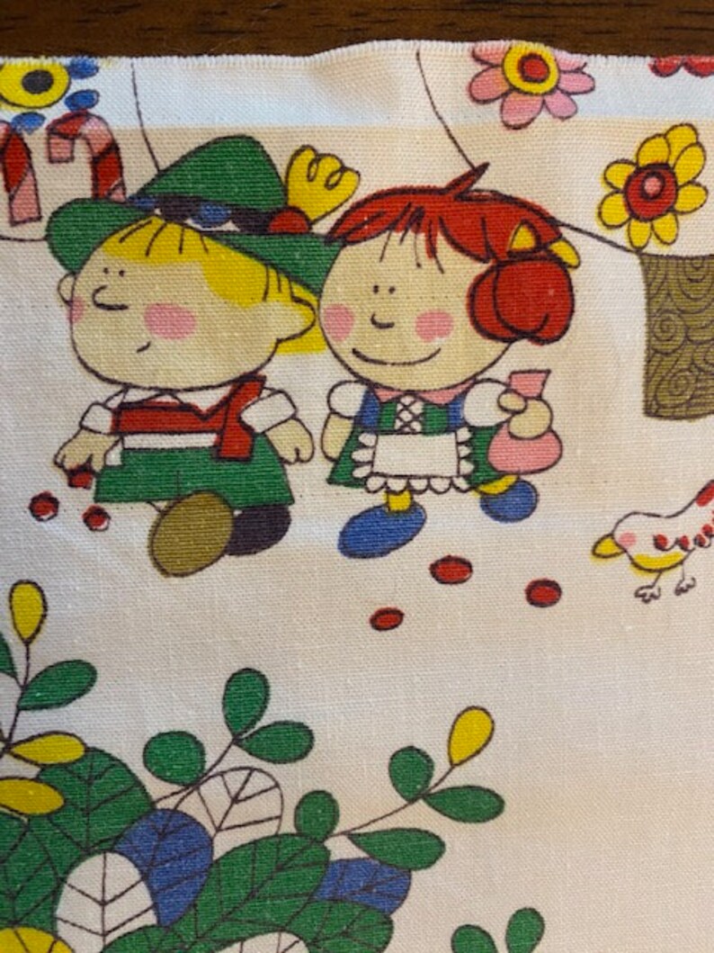 Vintage Novelty Print Nursery Rhyme Fabric 45 W X Etsy