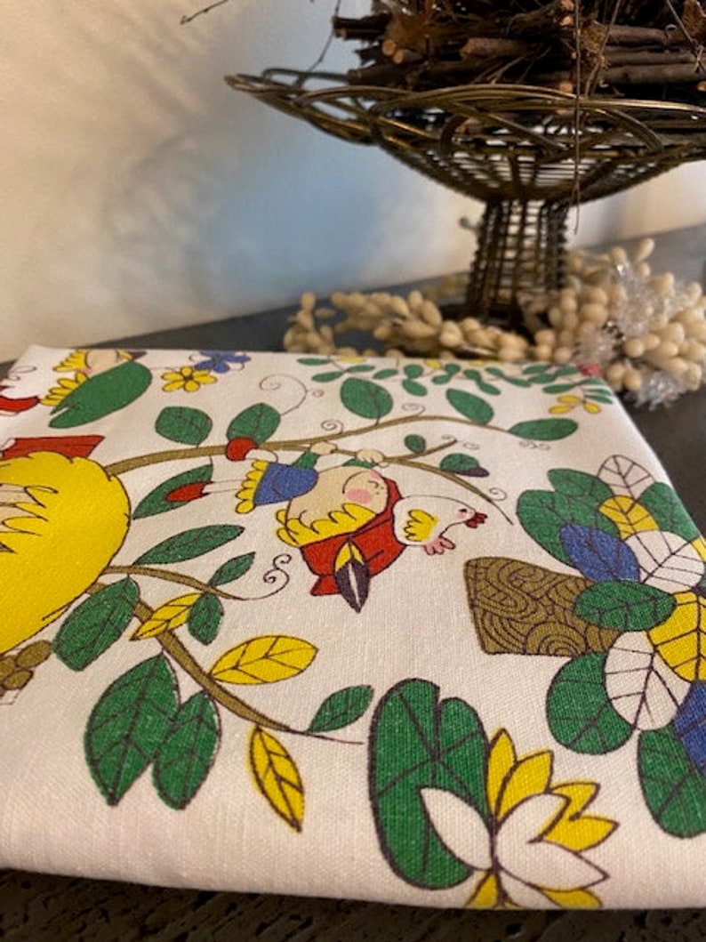 Vintage Novelty Print Nursery Rhyme Fabric 45 W X 52 L Etsy