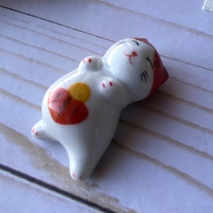 Chubby Kitty Brush Rest, Kawaii Ceramic Cat Paint Brush Holder, Watercolor Accessory, Artist Gift, Free Shipping