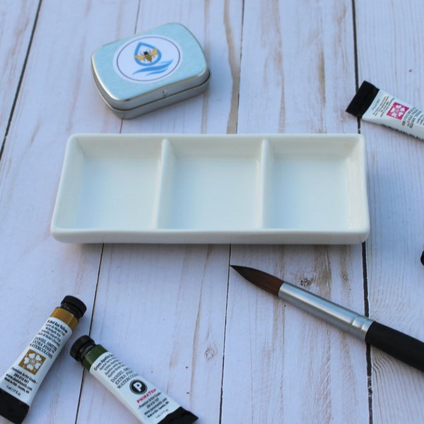 Ceramic Watercolor Mixing Tray Etsy