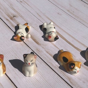 Cute Kitty Brush Rest, Kawaii Cat Ceramic Paint Brush Holder, Watercolor Accessory, Artist Gift, Free Shipping image 3