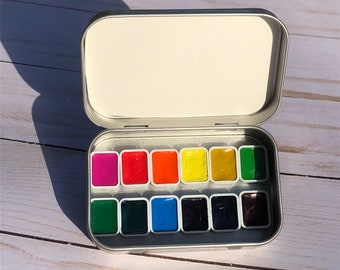 Van Gogh Watercolor Palette: 12 Vibrant Colors, Travel Mini Tin