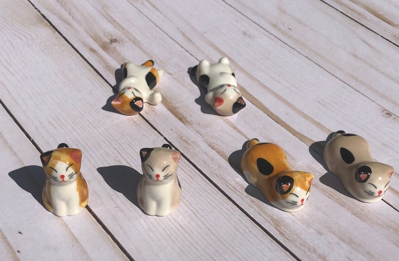 Cute Kitty Brush Rest, Kawaii Cat Ceramic Paint Brush Holder, Watercolor Accessory, Artist Gift, Free Shipping image 4