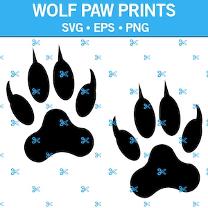 Wolf Paw Print SVG, Animal Svg, Paws Svg, Paw Print, Dog Paws, Wolf Paws, Paws with Claws, Wolves Svg, Lupis Svg Wilderness, Eps, Png, Svg