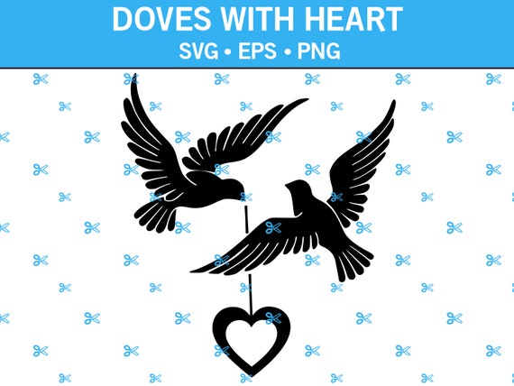 Doves With Heart SVG Dove Svg Bird Svg Animal Svg Flying | Etsy Canada