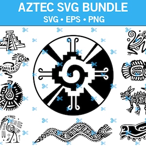 Azteken SVG Bundle, Vogel SVG, Schlange SVG, aztekische Tiere SVG, aztekische Pyramide Ø 30 mm, Alligator SVG, Affe Ø, Fisch Ø, Tier Ø 20x30
