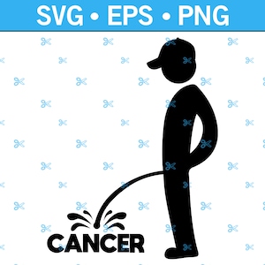 Stickman drôle faisant pipi sur le Cancer SVG pour Cricut et travaux manuels, Svg de sensibilisation au cancer, cancer sticker Svg, sticker cancer drôle, Fuck Cancer Svg