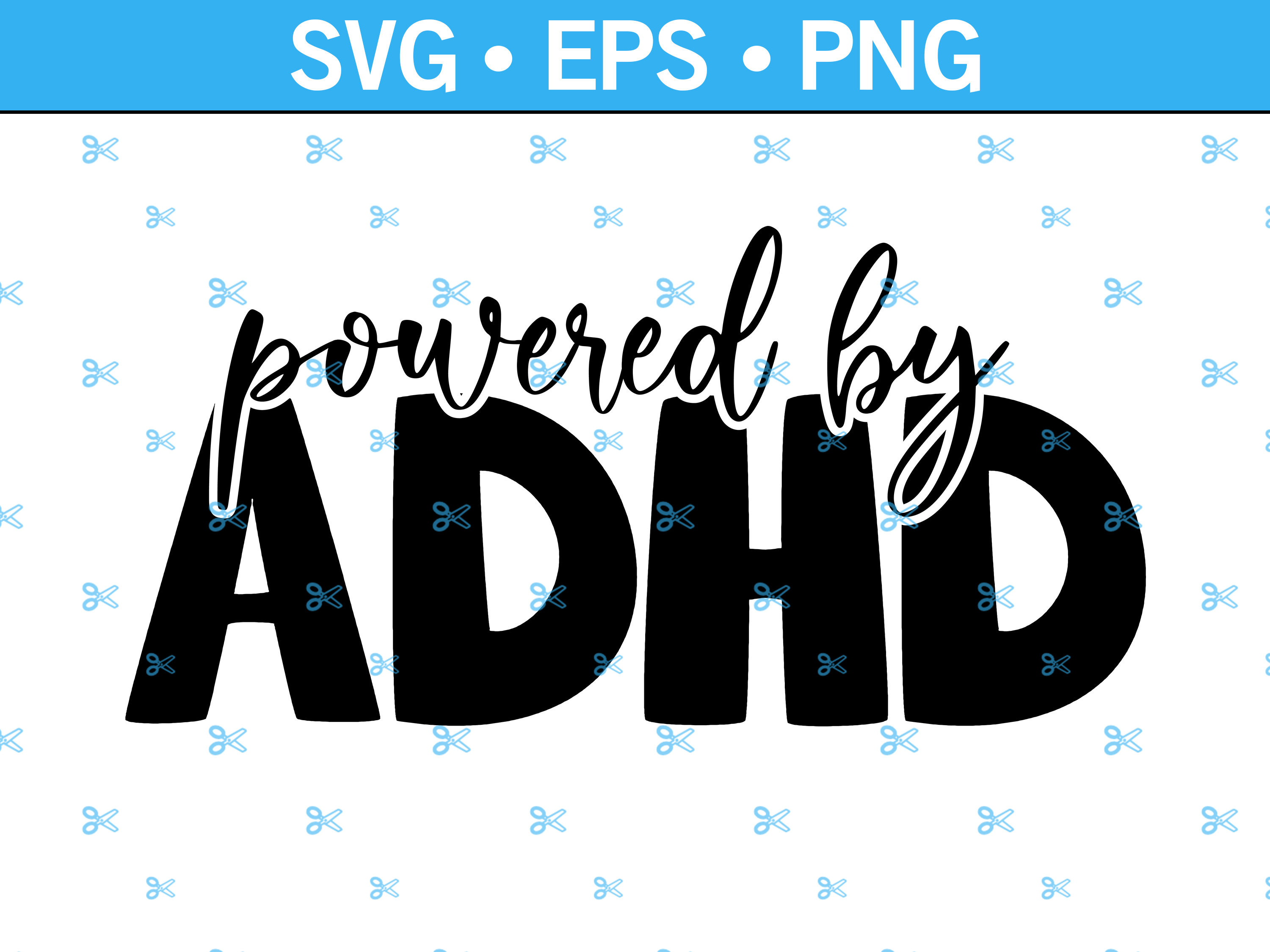 Powered by ADHD SVG for Cricut and Crafts Mental Health SVG - Etsy