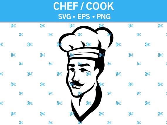 Chef cuoco con cappello Svg, uomo del forno, chef di cucina, chef