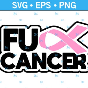 Fuck Cancer Awareness Ribbon SVG for Cricut and Crafts, Cancer Awareness Svg, Cancer Decal Svg, Funny Cancer Decal, Fuck Cancer Svg
