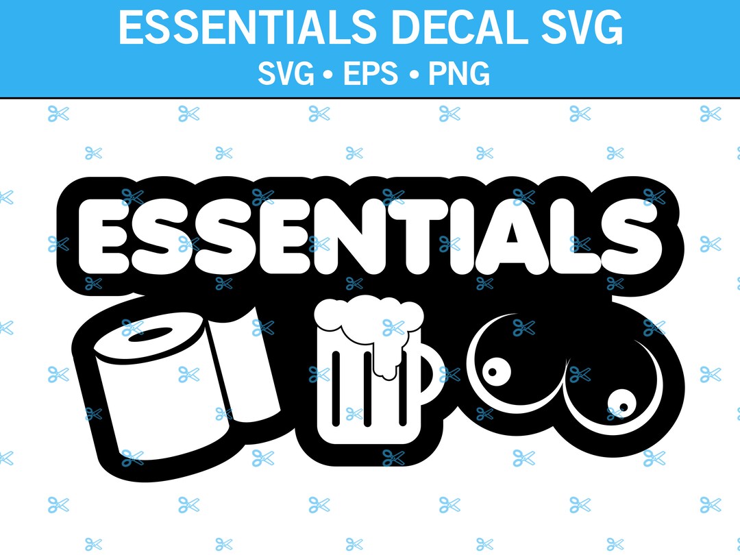 Essentials Toilet Paper Beer Boobs Decal SVG Funny Decal Etsy Canada