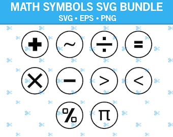 Paquete de símbolos matemáticos SVG, SVG para estudiantes, SVG de aprendizaje, SVG de símbolos, SVG escolar, SVG para profesores, SVG educativo, EPS, PNG, SVG