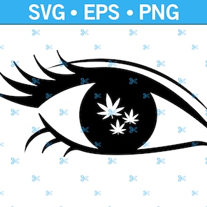 SVG de ojo de hoja de marihuana Weed Vision para Cricut y manualidades, fumar marihuana, fumar hierba, calcomanía divertida de marihuana SVG, calcomanía de drogas SVG, fumeta SVG