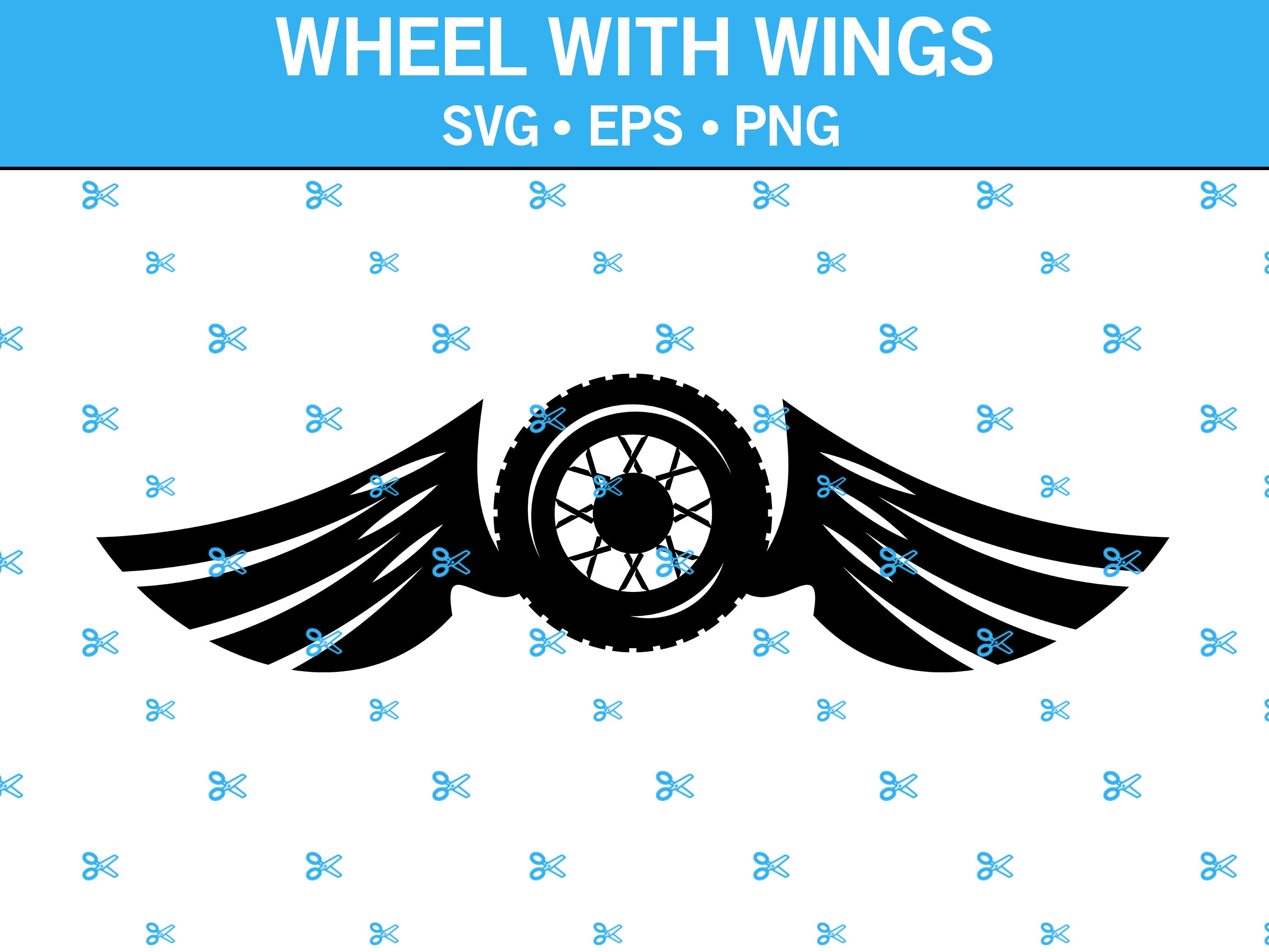 Wheel With Wings SVG Wheel Svg Tire Svg Wings Svg Flying Etsy Australia