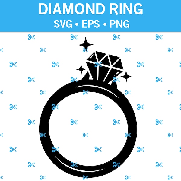 Diamond Ring With Sparkles SVG, Fashion Ring Svg, Ladies Ring Svg, Designer RIng, Diva Ring Svg, Ring With Stars Svg, Ladies Fashion Ring