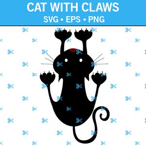 Cat With Claws Svg, Kitten Svg, Cute Svg, Pet Svg, Feline Face Svg, Cat Clip Art, Cat Vector, Kitten Clip Art, Wall Art, Eps, Png, Svg