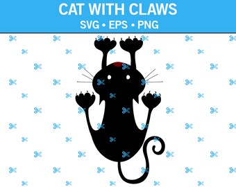 Cat With Claws Svg, Kitten Svg, Cute Svg, Pet Svg, Feline Face Svg, Cat Clip Art, Cat Vector, Kitten Clip Art, Wall Art, Eps, Png, Svg