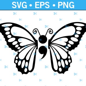Monarch Butterfly Semicolon Mental Health Awareness SVG for - Etsy