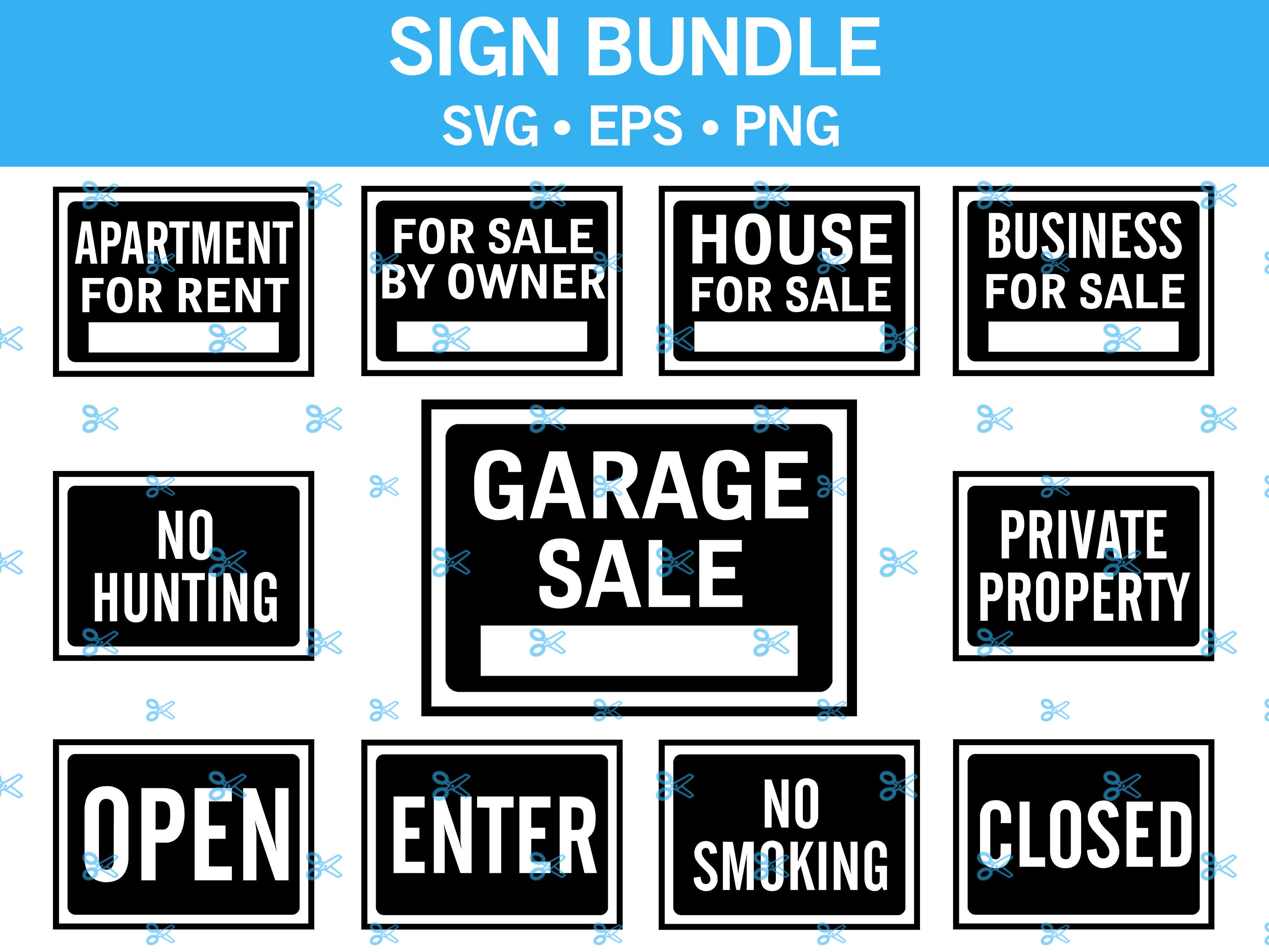 Sign SVG Bundle Closed Sign Svg No Smoking Svg Private - Etsy Canada