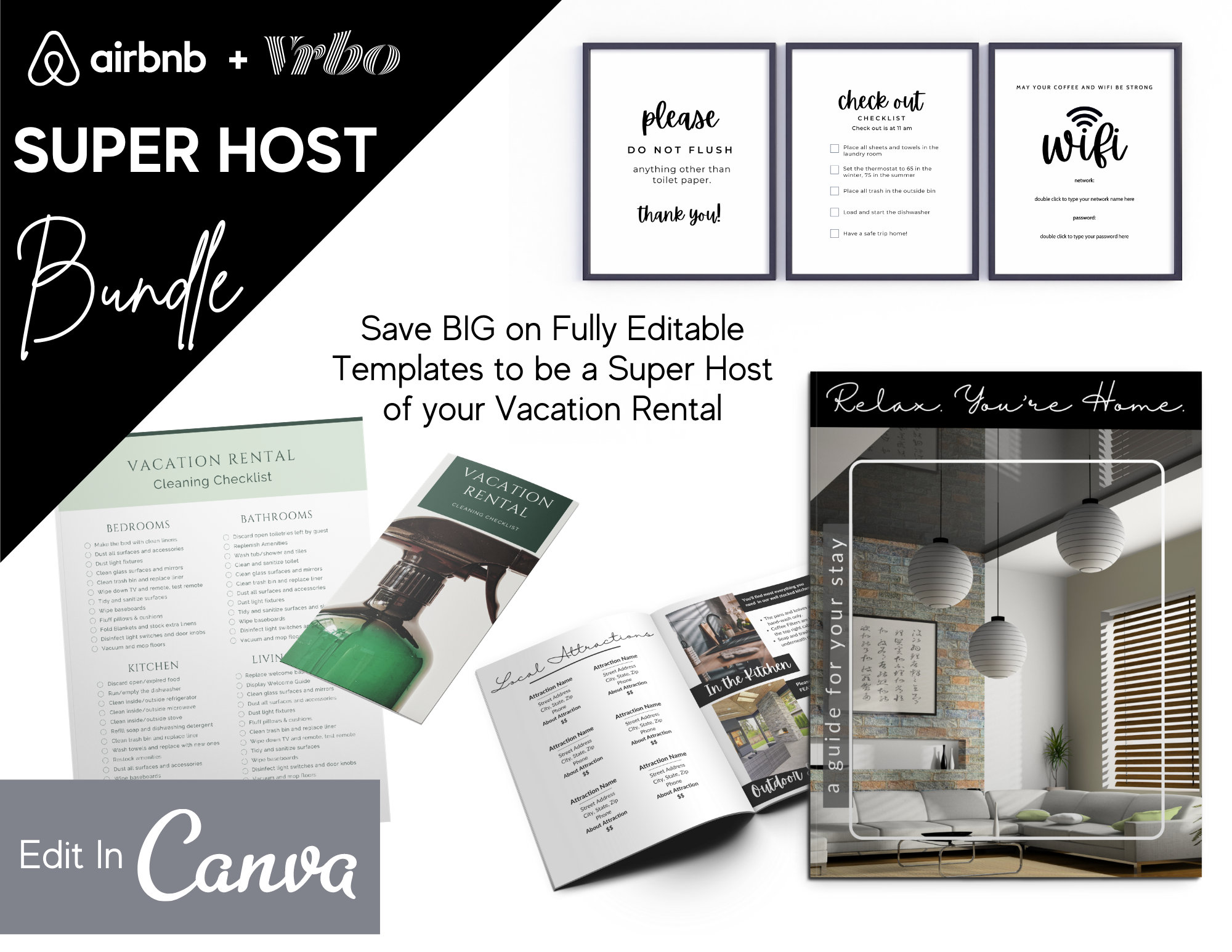 Vrbo Host Templates for Vacation Rentals with House Guide Etsy