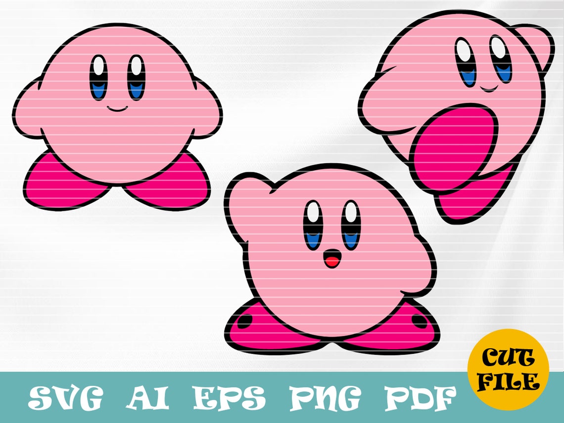 Kirby svg Easy Cut Layered By Color Cutting file Cricut | Etsy