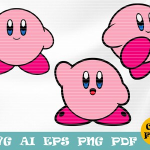 Kirby svg Easy Cut Layered By Color Cutting file Cricut | Etsy