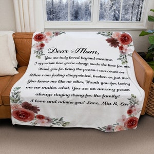 Dear Mom Personalized Blanket Birthday Gift for Mom Grandma Blanket Boy Mom Gift for Wife Birthday Gift for Her Mothers Day Gift Girlfriend Etsy
