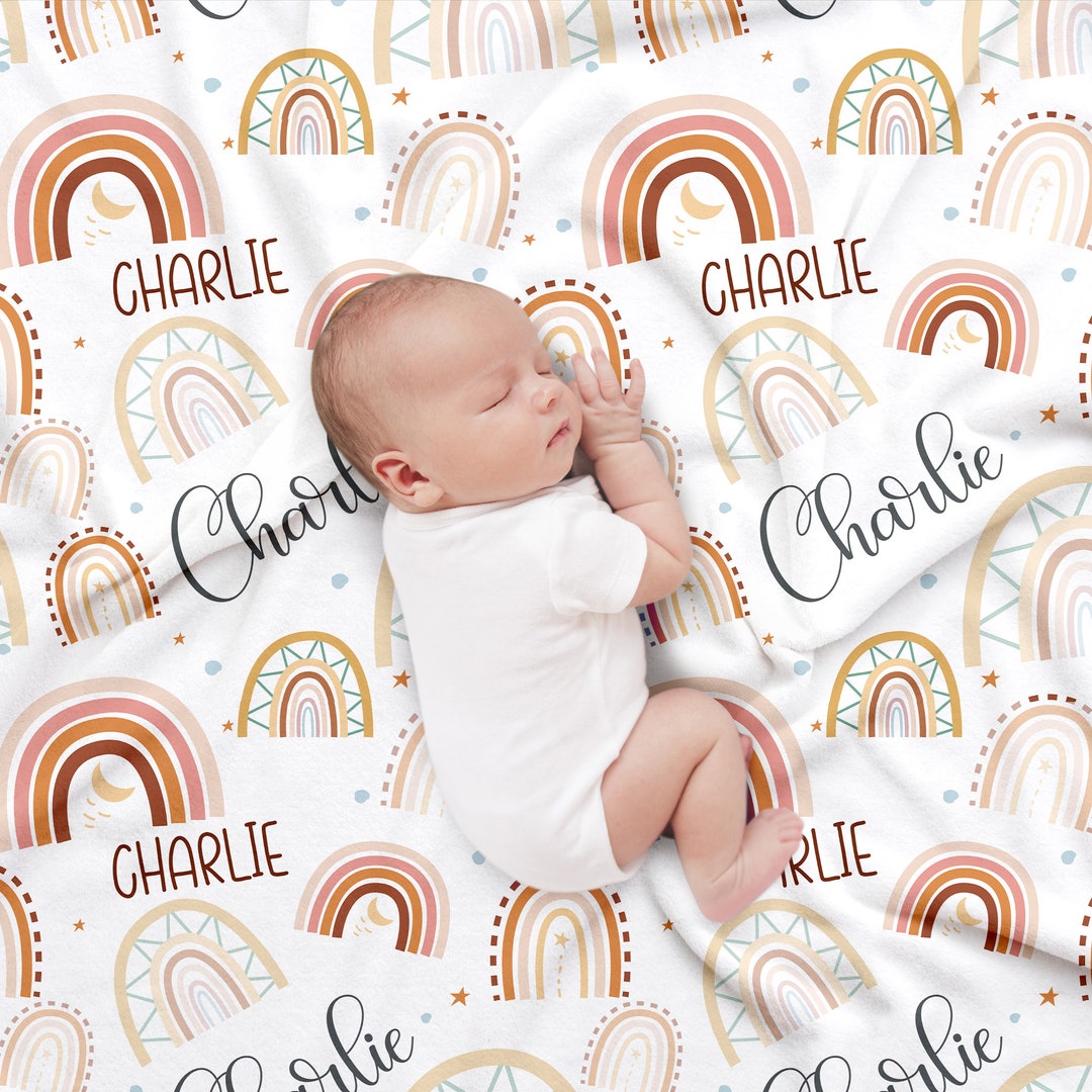 Personalized Rainbow Blankets Baby Girl Blankets Baby Blankets Personalized Baby Blankets Baby