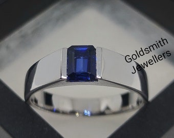 Sierlijke blauwe saffierring, beloftering, kleine 925 zilveren ring, kleine blauwe saffierring, verjaardagscadeau, stapelring, cadeau voor vrouwen.