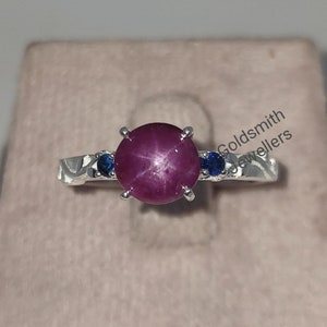 Vintage Star Ruby Ring, Minimalist Ring, 925 Silver Leaf Ring, Promise Ring, Star Ruby Ring, July Birthstone, Anniversary Gift, Women Ring.
