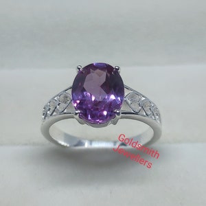 Silver Alexandrite Ring, 925 Sterling Silver, Handmade Ring, Promise Ring, June Birthstone Ring, Christmas Gift, Dainty Ring, Solitaire Ring