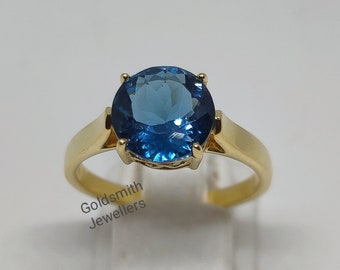 ドラえもん ロンドン ブルートパーズ リング：18Kゴールドメッキ 925