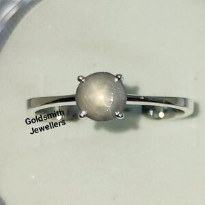 Dainty Star Sapphire Ring, Promise Ring, Minimalist Ring, 925 Silver Ring, Birthday Ring, Genuine Sapphire Ring, Stacking Ring, Gift for Her