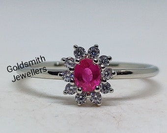 Bague rubis délicat : argent sterling 925, accents d'oxydes de zirconium