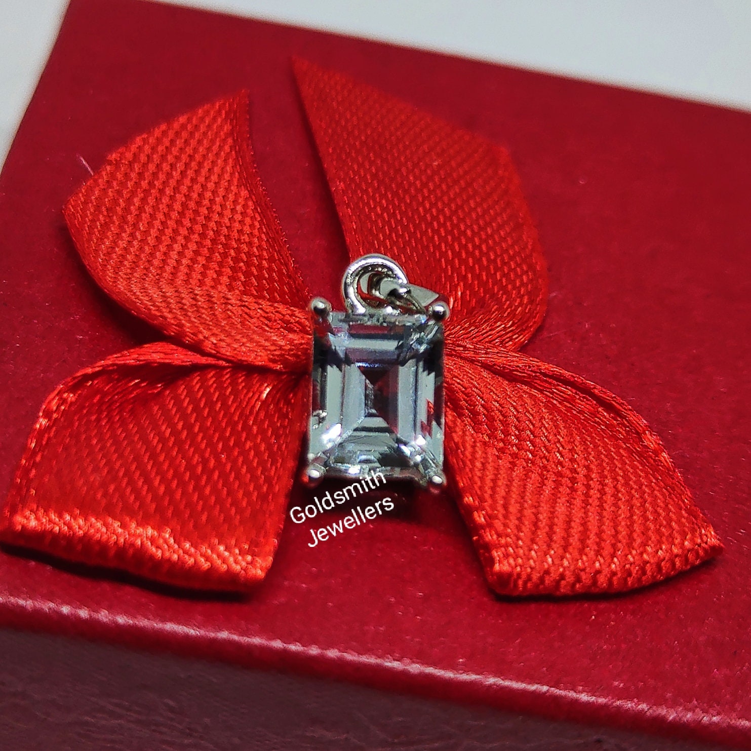 Emerald Cut Aquamarine Pendant Natural Aquamarine Pendant Etsy