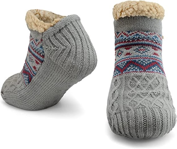 Men's sock slippers with grippers sales