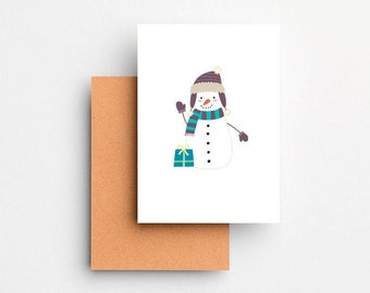 Christmas "Ian the Snowman" Greeting Card