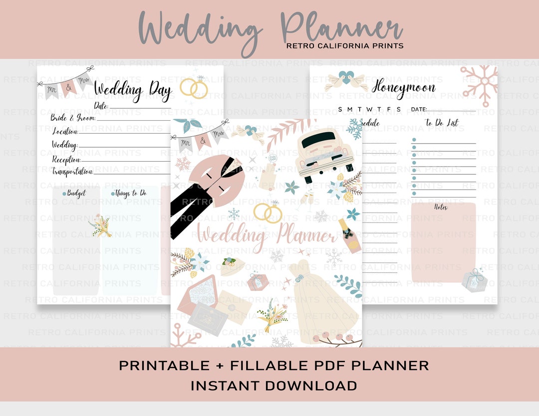 Printable Daily Planner, Wedding Planner, Weekly Planner, Checklist ...