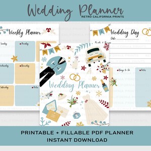 Printable Daily Planner, Wedding Planner, Weekly Planner, Checklist Planner, Fillable PDF Planner, Instant Download, US Letter