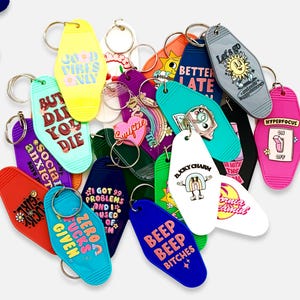 Motel Keychains | Trendy | Retro | Funny | Fun | Keychain Gifts | California Vibes | Stocking Stuffers