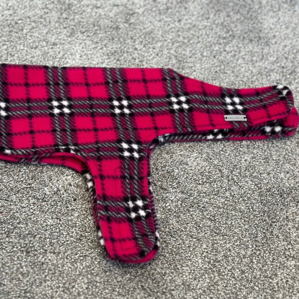 Manteau polaire pour chien Tartan rose