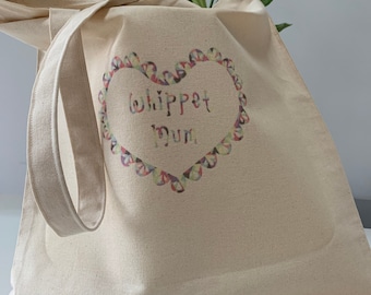 Whippet Mum / Pug Mum Heavy Cotton Tote Bag