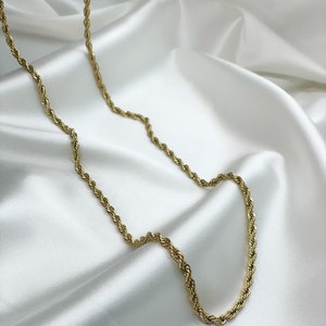 Tarnish Resistant Stainless Steel Rope Chain, 26 Inches Long Wide Rope Chain Necklace, Hypoallergenic Jewelry