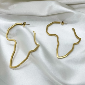 Outline Of Africa Hoop Earrings, Afrocentric, African and Caribbean Inspired Jewelry, Ethnic Earrings, Afrocentric earrings.