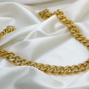 Best Gold Choker Chain Necklace Women, Gold Cuban Link Choker, Chunky Chain, Bold Gold Chain Necklace Gift for Women