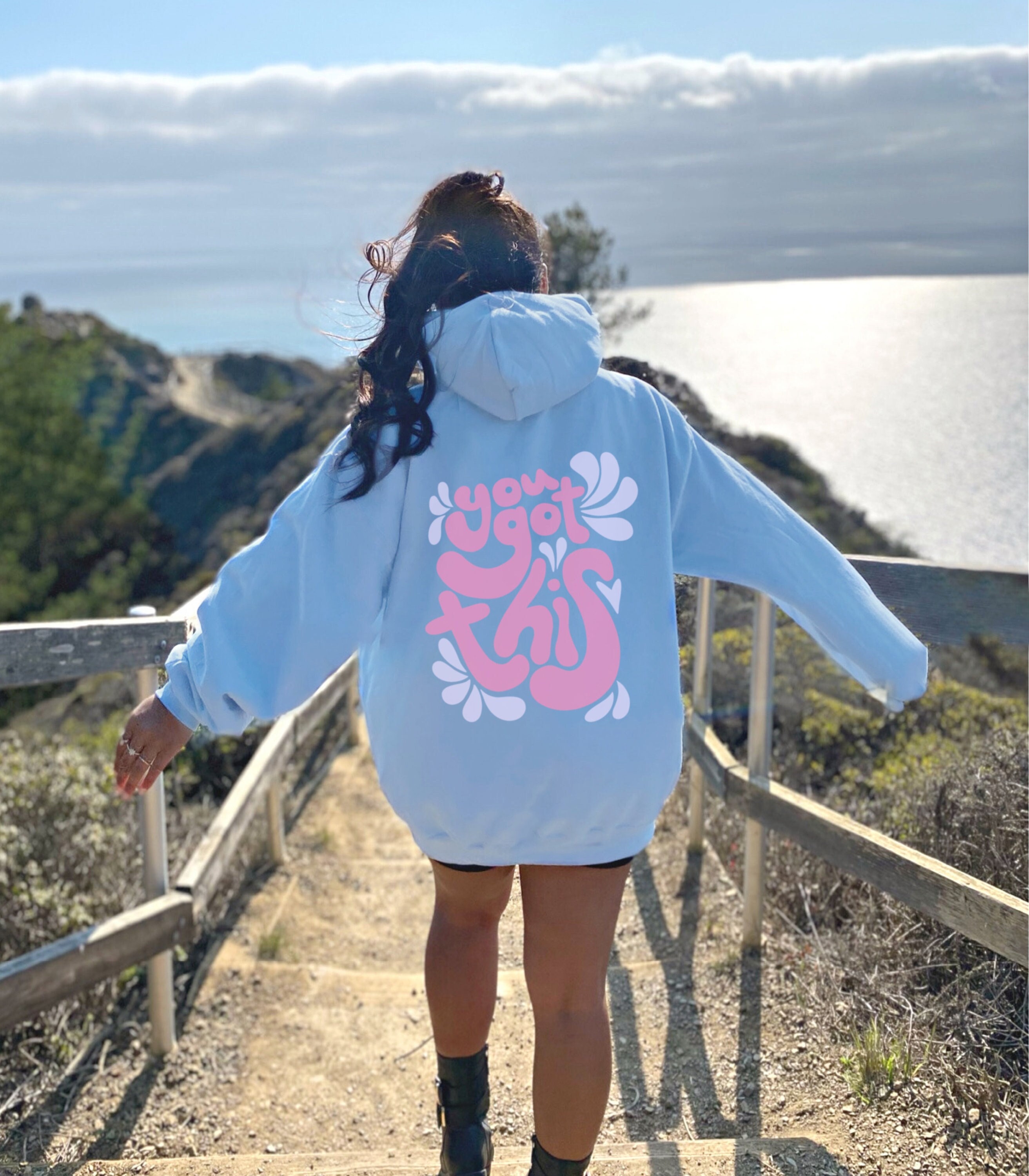 Inspirational Quote Back Print Oversized Hoodie You Got This - Etsy